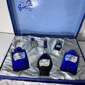 New RARE! Vintage 6 Bottle Large Evening in Paris Gift Set w/ Case 1940-50's.